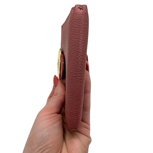 FENDI RARE METALLIC PINK SELLERIA  LEATHER COMPACT WALLET - Picture 3 of 15